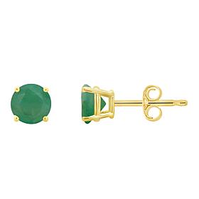 14K Yellow Gold 5mm Round 4-Prong Basket Gemstone Stud Earrings