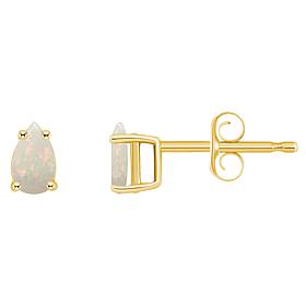 14K Yellow Gold 5x3mm Pear-Shaped Gemstone Stud Earrings