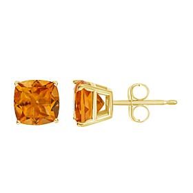 14K Yellow Gold 6mm Cushion-Cut Gemstone Stud Earrings