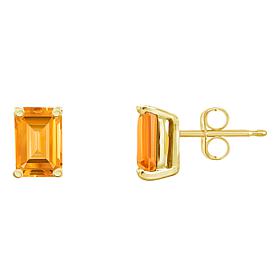 14K Yellow Gold 6x4mm Emerald-Cut Gemstone Stud Earrings