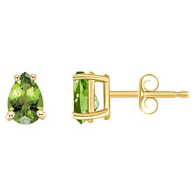14K Yellow Gold 6x4mm Pear-Shaped Gemstone Stud Earrings