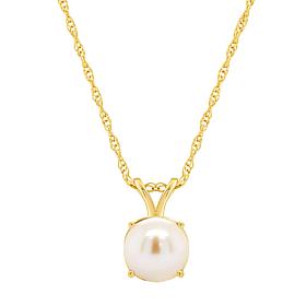 14K Yellow Gold 7mm Round Butterfly Gemstone Pendant with Chain