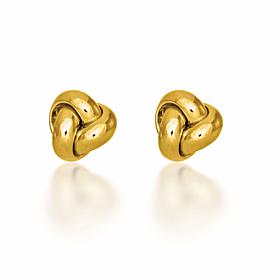 14K Yellow Gold Polished Love Knot Stud Earrings