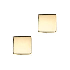 14K Yellow Gold Square Stud Earrings