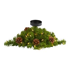 16 in. Christmas Pine Candelabrum with 35 Lights and Pine Cones
