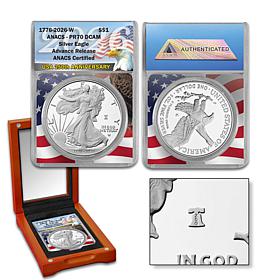 1776-2026 PR70 Advance Release Dual-Date Silver Eagle with Privy mark