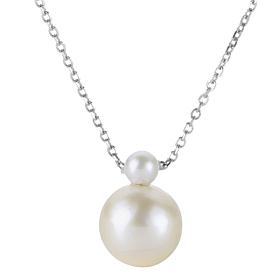18" 4-9.5mm Cultured Freshwater Pearl Double-Drop Necklace