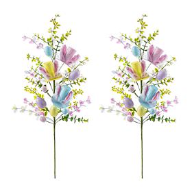 2-Piece 28" Easter Picks with Glitter Eggs and Bunny Accents