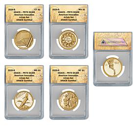 2020 PR70 DCAM ANACS American Innovation Dollar 4-Coin Set