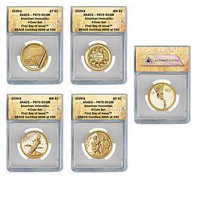 2020 PR70 FDOI LE 420 ANACS 4-Coin American Innovation Set