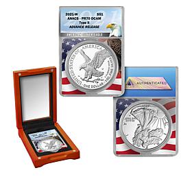 2021 PR70 ANACS Advance Release Type II Silver Eagle Dollar Coin