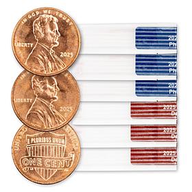 2025 Uncirculated P- & D-Mint Lincoln Cent Rolls Set of 6 (300 Coins)