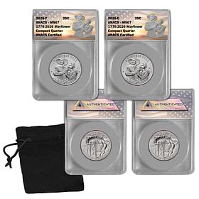 2026 ANACS MS67 P & D Mints Mayflower Set of 2 Quarters