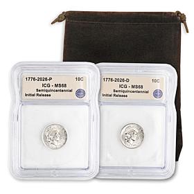 2026 MS68 ICG P- & D-Mint Initial Release Dual-Date Liberty Dimes 