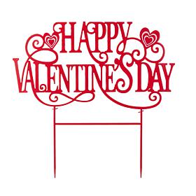 23.25"H Valentine's Day Metal Yard Stake