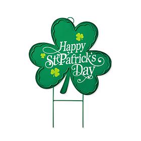 24"H St. Patrick's Metal Shamrock Yard Stake or Wall Décor