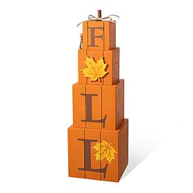 25.5"H Halloween and Fall Wooden Reversible Boxed Porch Decor