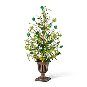 36" Lighted St. Patrick's Urn Porch Tree with Timer