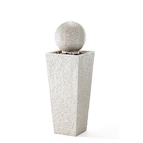 40.25"H Modern Faux Terrazzo Geometric Pedestal Sphere Fountain