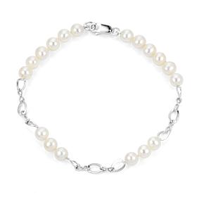 5-5.5mm Cultured Freshwater Pearl Figure Eight Station 7-1/2" Bracelet