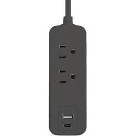 5-Foot Extendable Power Cord with Dual USB + Surge Protector