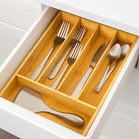5-Slot Bamboo Flatware Organizer