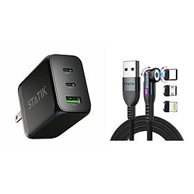 65W GaN Power Adapter with Statik 360 Universal Charge Cable