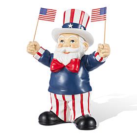 9" Patriotic Santa Table Decor with Flags