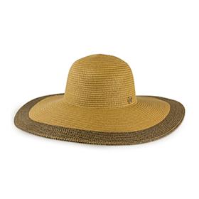 Adrienne Vittadini Color Block Brim Straw Floppy Hat