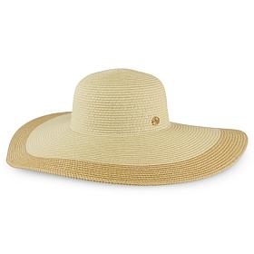 Adrienne Vittadini Color Block Brim Straw Floppy Hat