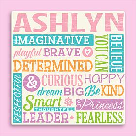 All About Her Personalized 12x12 Canvas