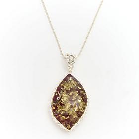 Amber Extraordinaire Pressed Amber Doublet Pendant w/adjustable chain