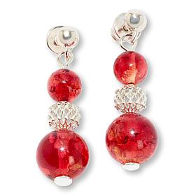 Amber Extraordinaire Sterling Silver Amber Bead Drop Earrings