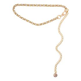 Anne Klein Faux Leather Interlaced Chain Belt