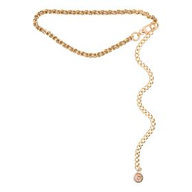 Anne Klein Faux Leather Interlaced Chain Belt