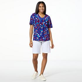 Antthony 2-piece Printed Top and Solid Short Set