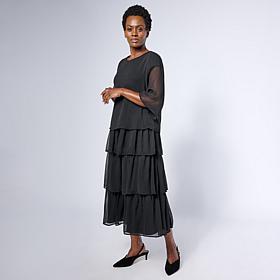 Antthony Overlay Tiered Maxi Dress