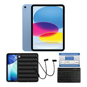 Apple iPad 11" 256GB Tablet w/ Puffer Case & Keyboard