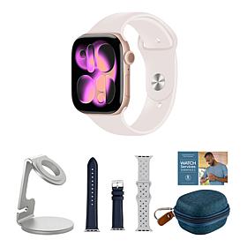 Apple Watch Series 11 Rose Gold 42mm with 2 Bands & Accessories S/M