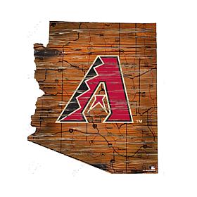 Arizona Diamondbacks 24in. Distressed State w/Logo Sign  