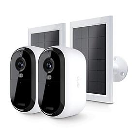 Arlo Essential 2K Outdoor Camera 2-pack with 2 Solar Panels