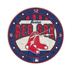 Art Glass Wall Clock - Boston Red Sox