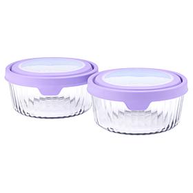 "As Is" Anchor Hocking 4-piece Sculpted Glass Food Storage Set