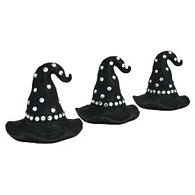 "As Is" august & leo Glitter Jeweled Witch Hats Set of 3 