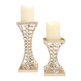 "As Is" august & leo Square Jeweled Candle Holders with LED Candle ...