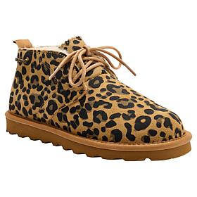 "As Is" BEARPAW® Grace Lace-Up Suede Bootie with Rain & Stain Repel...