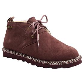 "As Is" BEARPAW® Grace Lace-Up Suede Bootie with Rain & Stain Repel...