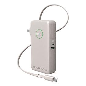 "As Is" Boundless 10,000 mAh Power Bank w/AC Plug & Retractable Typ...