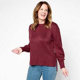 "As Is" C Wonder Fuzzy Knit Balloon-Sleeve Sweater