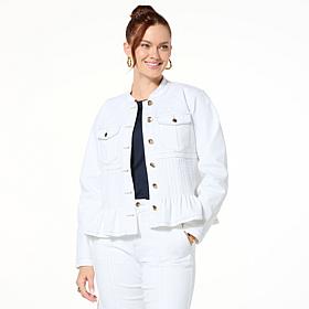 "As Is" C Wonder Pleated Denim Jacket